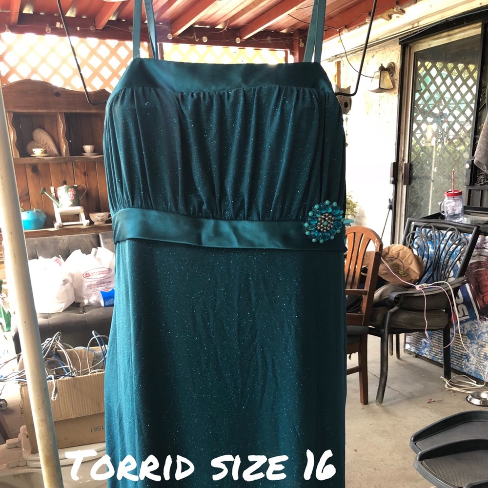Torrid aqua glitter dress